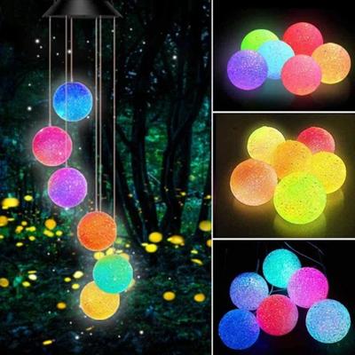 Lámpara solar LED con forma de bola redonda, diseño de Papá Noel, búho, carillones de viento, lámpara de energía solar, luces solares para jardín, decoración de jardín al aire libre, farol