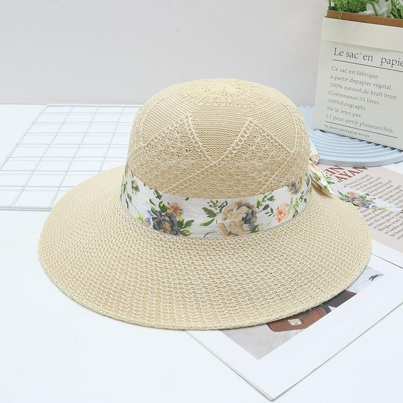 Straw Straw Hat Women's Big Eaves Beach Hat Summer Shading Sun Hat Outdoor Travel Seaside Spring and Autumn Versatile
