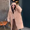 New Horn Buckle Down Jacket for Women's Medium and Long Loose Over the Knee Thickened and Thin White Duck Down Jacket