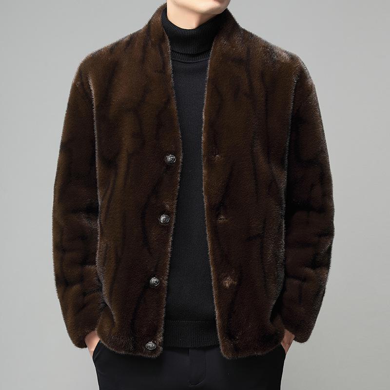 Golden Sable Velvet Men's Winter 2025 Loose Single-Breasted Wool Coat Jacket