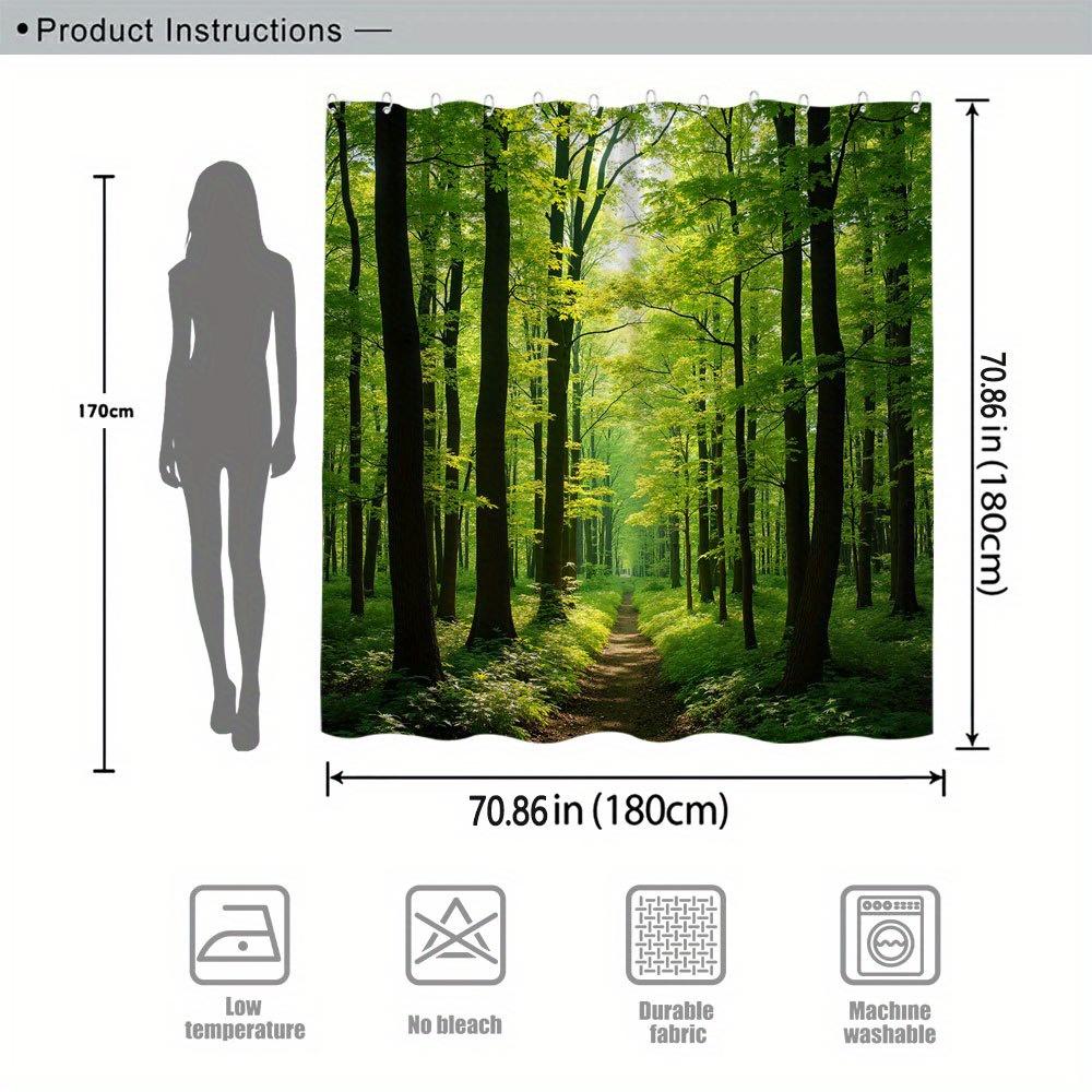 Slunečná lesní cesta Vodotěsný sprchový závěs pro dekoraci koupelny