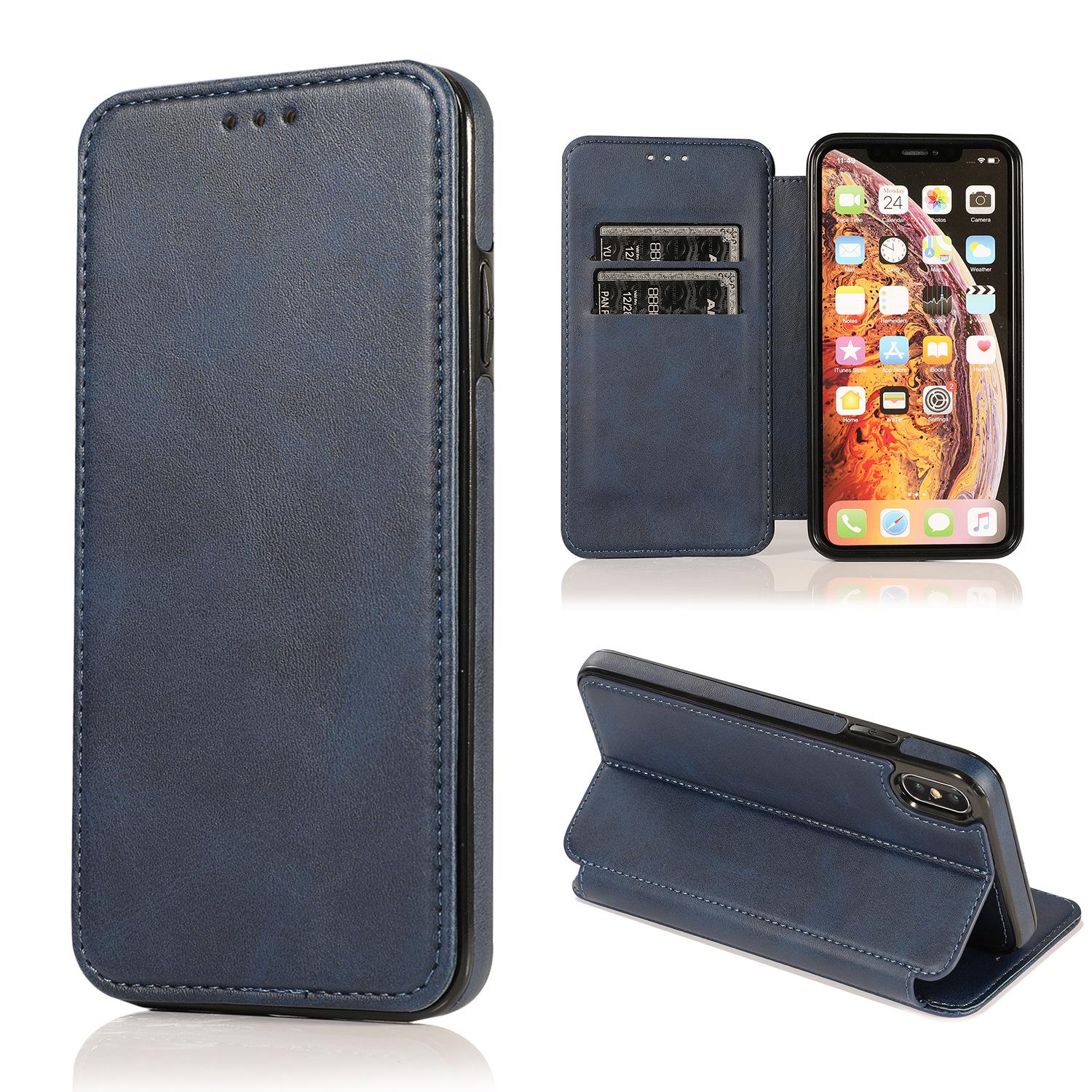 

MagSafe Compatible Magnetic Leather Flip Case for iPhone, Slim Protective Phone Cover iPhone 17 Pro Max синій