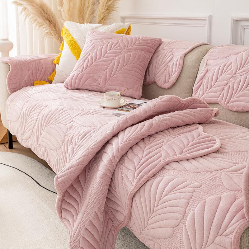 Winter New Fleece Sofa Cushion Non-slip Fleece Thickened Plush Seat Cushion Cover Cover Towel