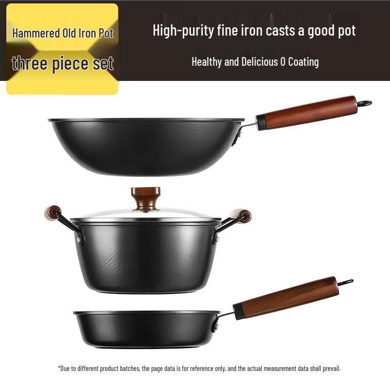 

Cooker King Non-Coated Wrought Iron Wok 3-Piece Set