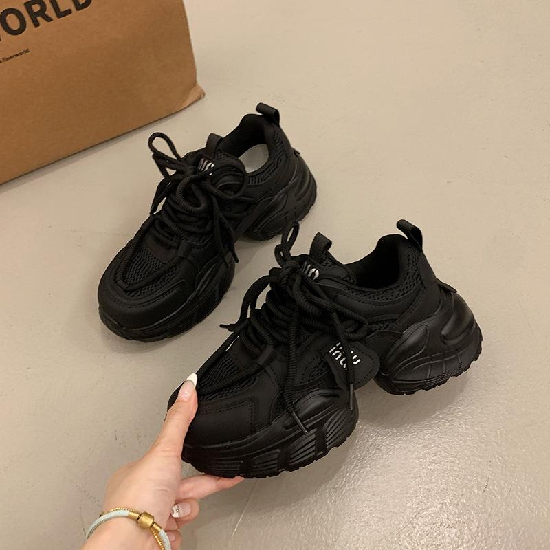 Versatile platform dad shoes women's summer small man increases height 2025 new European super hot white sports and leisure shoes