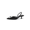 2024 Summer Wizard of Oz Rhinestone Buckle Pointed Toe Backless Heels - Women's One-Strap Closed Sandals