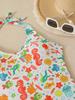 European & American Women's Slimming Halter One-Piece Swimsuit with Print