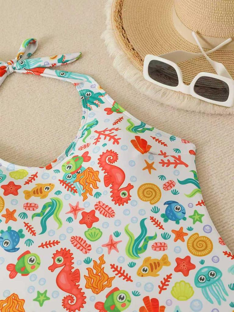 European & American Women's Slimming Halter One-Piece Swimsuit with Print