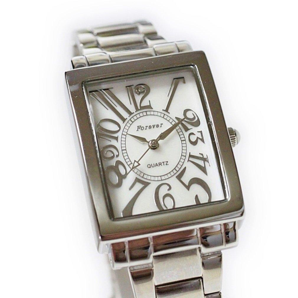 Reloj de Hombre Esfera de Nácar [Movimiento Japonés] Esfera de Nácar Blanco con Sencilla Herramienta de Ajuste de Correa Reloj Formal de Negocios FOREVER G2300-2306 (FG2301)