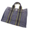 HERMES Made in France Fool Toe PM canvas Tote Bag Navy Discontinued Women Used