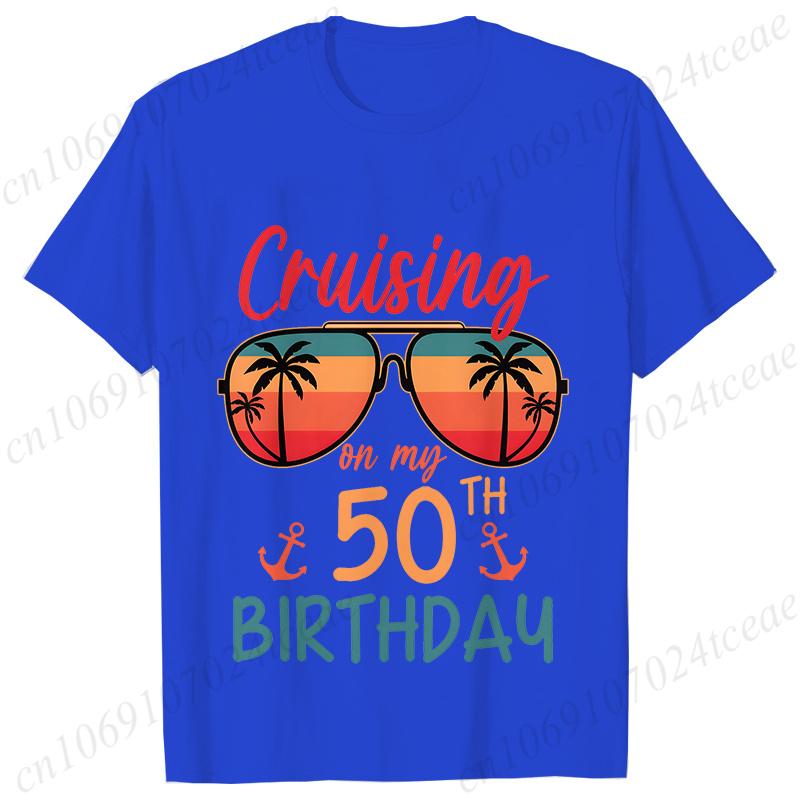

New Men Women T Shirt Pullover Oversize Birthday Cruise Squad/Crew Print T-Shirt Casual Short Sleeve T-Shirt Birthday Trip Top 4XL