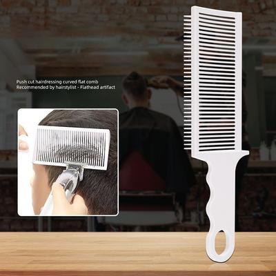 Hřeben na blednutí Profesionální holičský Clipper Blending Hřeben pro stříhání vlasů s plochým vrcholem pro muže Teplovzdorný kartáč proti vyblednutí Stylingový nástroj Salon