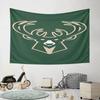 Stylized Deer Head On Green Background Pattern Wall Hanging Tapestry Decorative Tapestry Home Decor for Bedroom and Living Room