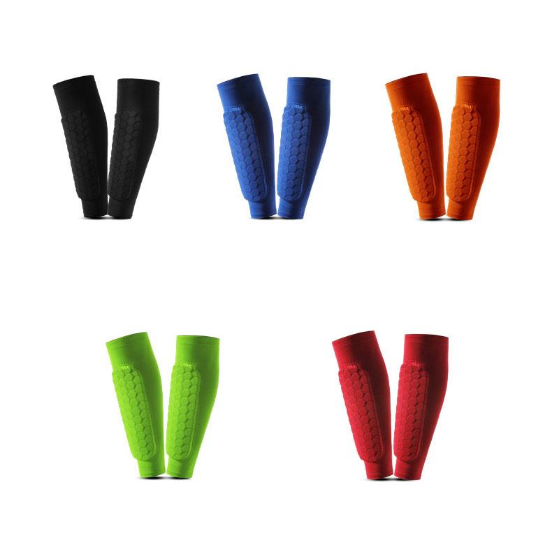 1 PC/2 PCS Honeycomb Soccer Shin Guards Football Shields Sports Legging Shinguards Leg Sleeves Protective Gear Shank Protector 1