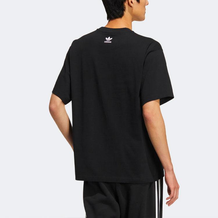 Adidas Originals Y2K Tee With Cartoon Logo Unisex Tops Black HM8001