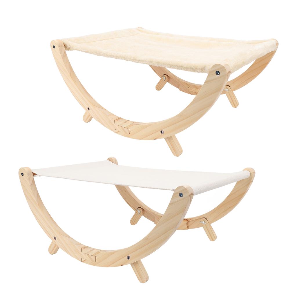 Wooden Cat Hammock Foldable Antislip Easy To Assemble Elevated Pet Hammock Bed Furniture for Indoor
