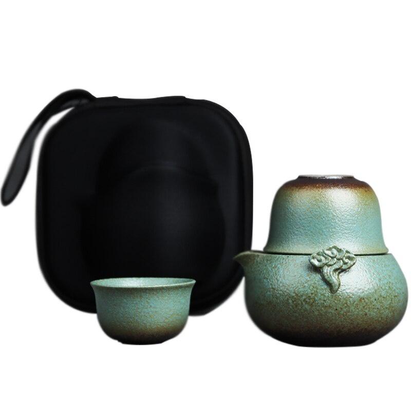 Ceramic Quick Tea Set One Pot Two Cups Kung Fu Tea Set Portable Tea Set
