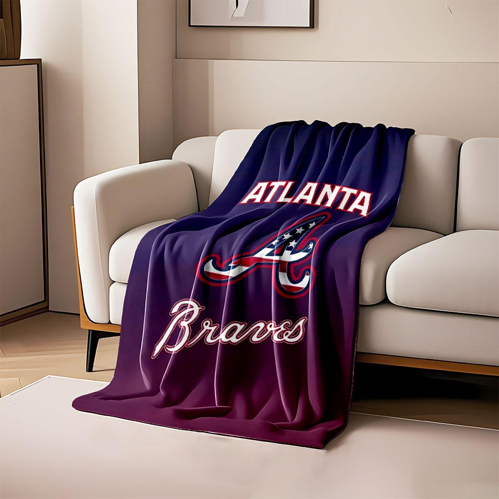 Atlanta Braves Logo Design Print Blanket Soft and Cozy Perfect for the Living Room Bed Sofa or a Nap,gift