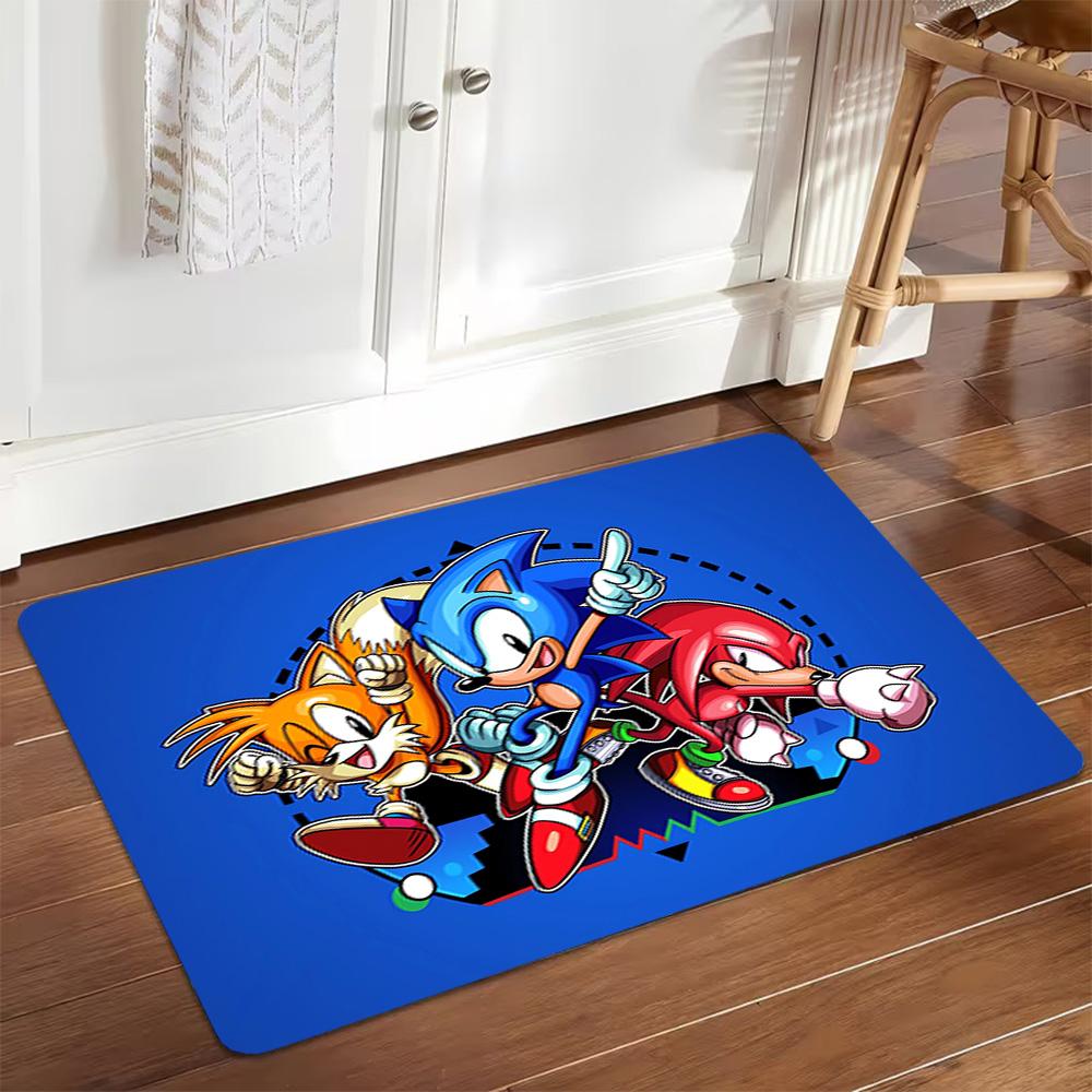 Sonic The Hedgehog Art Print Decoration,Carpet,Living Room,Bedroom, Non-slip,Square rug