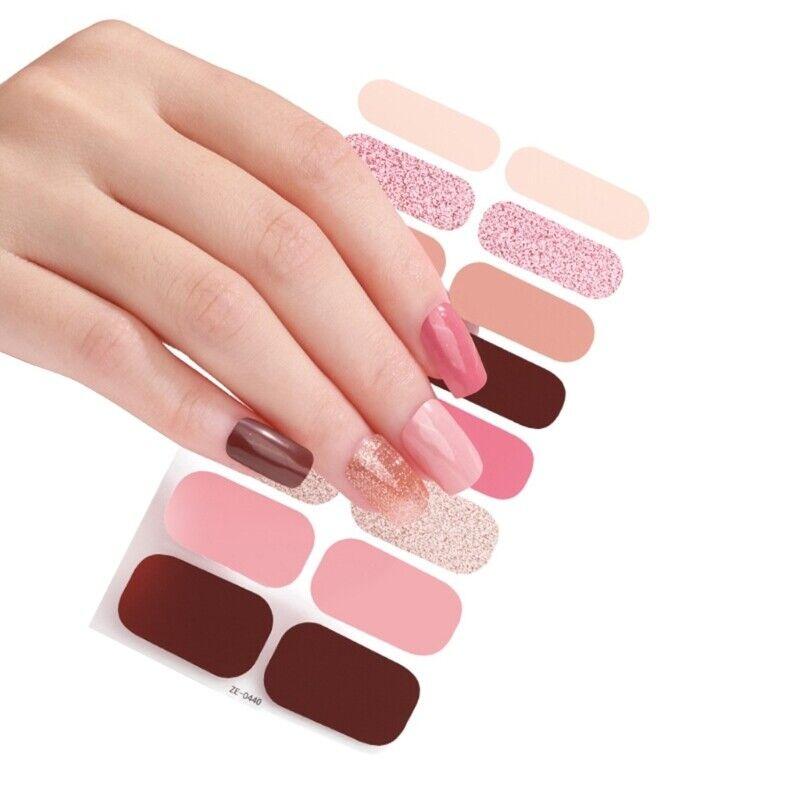 

Women Nail Stickers Semi Cured Gel Beauty Accessory Girls Gifts Makeup Tools Style D