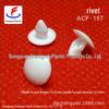 ACF-15T White Nylon Snap Rivet: Semicircular Head, Press-Fit PCB Board Fastener