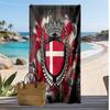 Denmark Football Print Beach Towel Quick Dry Super Absorbent Soft Bath Towel for Swimming Beach Travel Fan Souvenir Gift