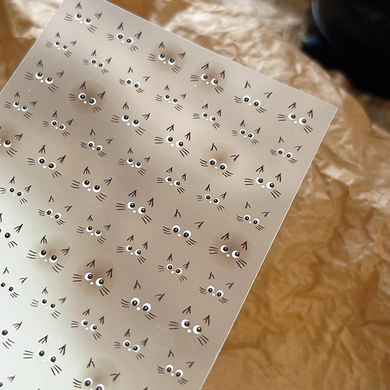 Söta Katt Nagelstickers Härlig Katt Nagel Slider Kawaii Katt Koreansk Stil 5D Dekaler DIY Manikyr Dekorationer