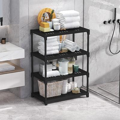 4-Layer Bathroom Storage Rack Kitchen Seasoning Storage Rack Strong Load-Bearing Capacity Multi-Functional Snacks Sundries Shelf