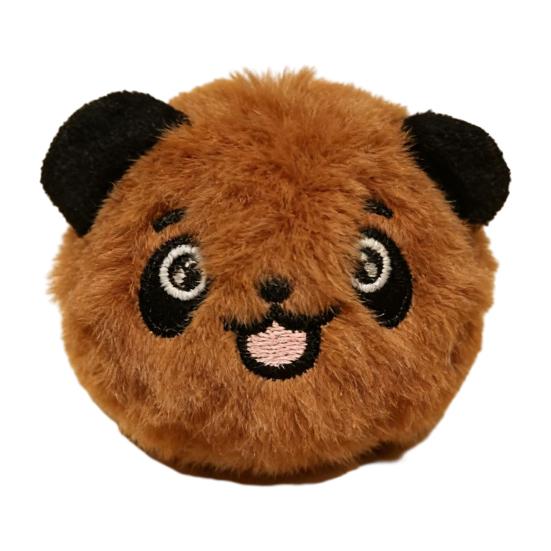 Squeaky Ball Dog Toy Plush Bouncy Rubber Ball Dog Chew Toy Interactive Puppy Teething Toy for Small Medium Dogs коричневый