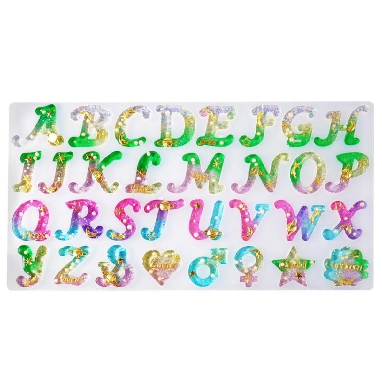 

3D Letters Symbol Mold Handmade Pendant Silicone Mold DIY Crafts Pendant Tool 1