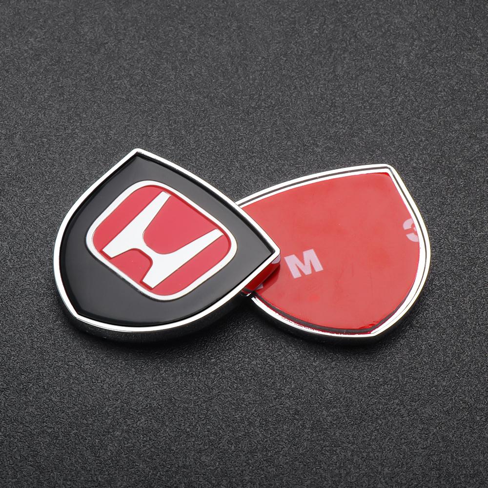 AAADD1 Car Accessories 3D Metal Shield Body Trunk Emblem Stickers Decoration For Honda Fit Civic CRV Hrv CITY Accord CR-Z VTEC Vezel