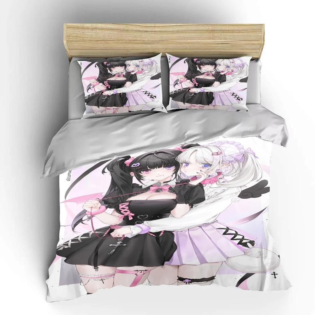 Japanese Anime Moe Double Bed Duvet Cover Bed European Bedding Sets Home Textiles Luxury Pillow Cases Bedroom Bedding Sets