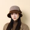 Middle aged and Elderly Wool Casual Basin Hat Korean Style  Fashionable and Versatile Warm  Ear Protecting Fisherman Hat