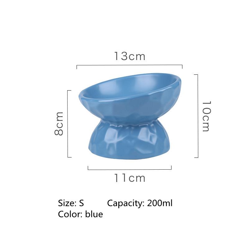 Fashion Ceramic Cat Bowl Protect Spine Oblique Mouth High-footed Dog Feeder Cat Food Bowl Water Bowls Pet Supplies Accessories