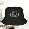 Unisex Celine Dion Back to Paris Eimerhut Tragbarer FischerUnisex Hüte Sommer Lustige Urlaubs Kappen Hip Hop Muster Sonnenhut