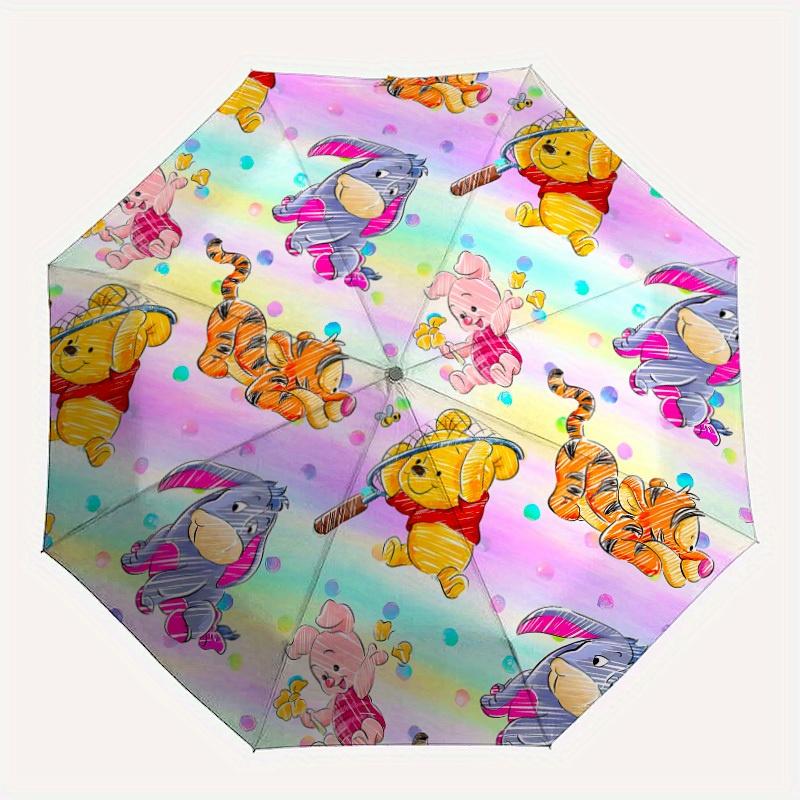 

1pc Winnie_the_PoohDesign Automatic Open/close Folding Umbrella - Compact Travel Umbrella, Heavy-Duty 8-Rib Construction