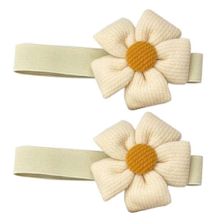 2Pcs Elastic Curtain Tiebacks Flower Accent Window Drapery Holdbacks Ties for Bedrooms and Stylish Home Office Decors