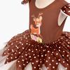 Accessori Costume da Cervo per Bambina con Vestito e Cerchietto Outfit da Renna di Natale per Bambino Halloween Natale Cosplay