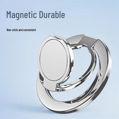 Pokovený magnetický kovový skládací stojánek na prsten pro telefon s otočnou přezkou pro zařízení Apple