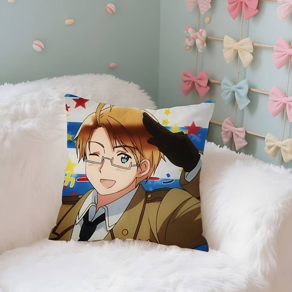 Anime Hhetalia World StarsS Case Plush Fabric Soft Pillowcase Double Sided Print Cushion Cover Household Gifts