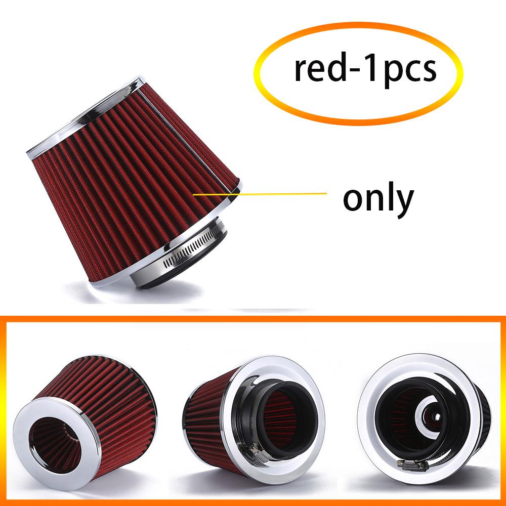

76mm Universal Car Racing Cold Air Intake System Turbo Induction Pipe Tube Kit Cone High Flow Performace Air Filter Inlet красный