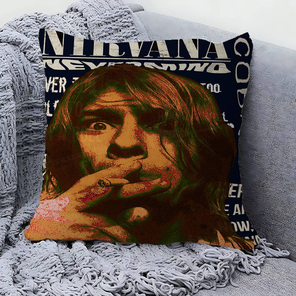 Hot N-Nirvana-K-KurtS Cobain Personalized Pillow Dust Cover Bedroom Kids Party Decoration Pillowcase Birthday Children Gift