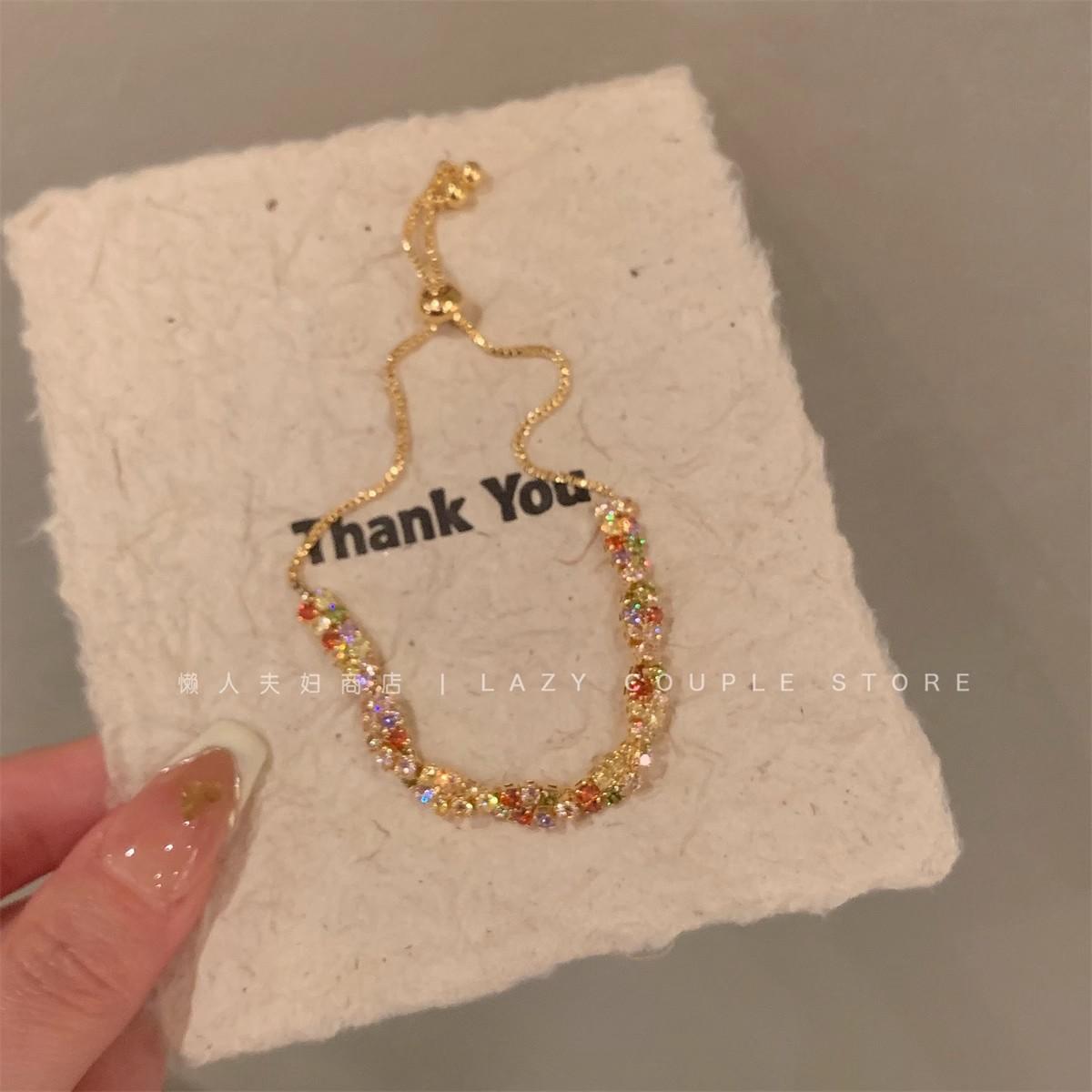 

Ultra-shiny Bracelet - Stylish and Luxurious High-end Crystal Pendant Jewelry for Girls S698 Gold
