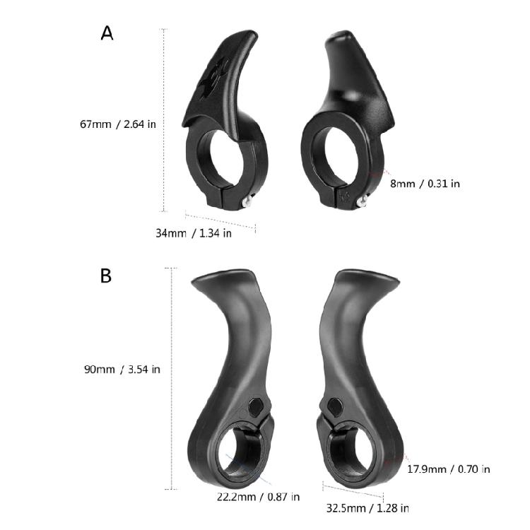 Mountain Bike Deputy Handle Light Weight Cycling Handle Extenders Nylon Handle Bar Thumb Grip Cycling Accessories