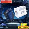 USB C nabíječka Celkem 65W Rychlé nabíjení Nabíječka PD Typ C Quick Charge 3.0 Nástěnný napájecí adaptér pro iPhone Xiaomi Samsung Nabíječka telefonu