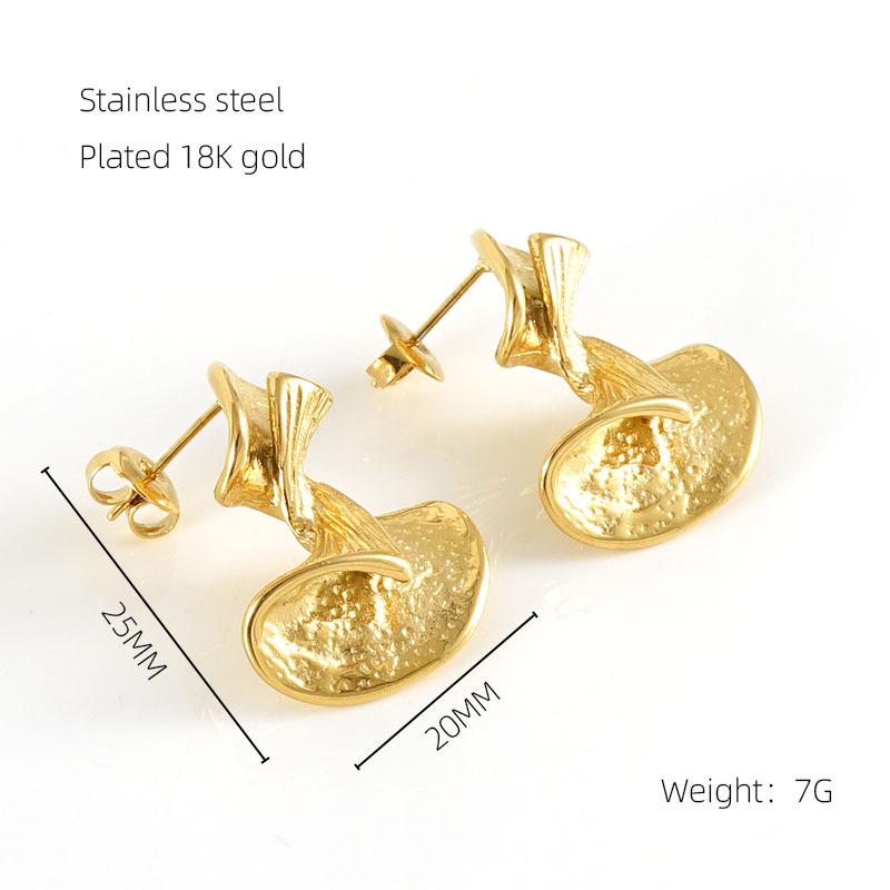European-American Fashion Stainless Steel Irregular Design Earrings - Versatile Titanium Statement Jewelry