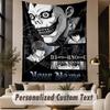 Custom Text Printed Tapestry Death Note Pattern Large Wall Hanging Indoor Room Decor