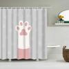 Puppy Cat Cute Cartoon Shower Curtains Washable Fabric Polyester For Bathtub Art Bathroom Decor Partition With Hooks Waterproof
