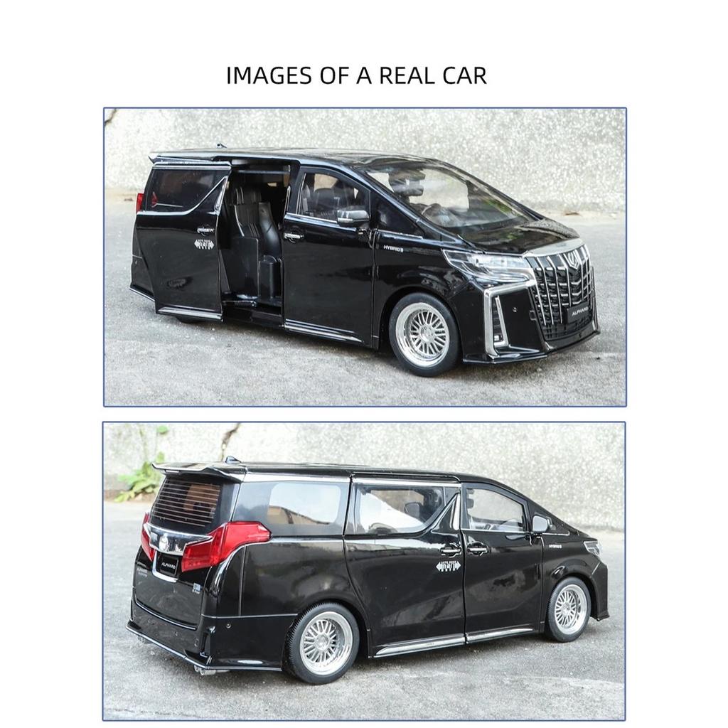 Large Size 1/18 Toyota Alphard MPV Alloy Car Model Diecast Metal Toy Vehicles Car Model Simulation Sound and Light Children Gift