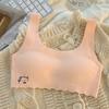 Teen Girls Cartoon Seamless Vest Style Bra For Puberty Development